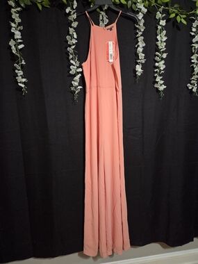Giani Bini Peach Maxi Jumpsuit with Spaghetti Straps